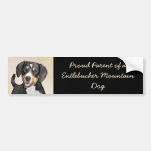 Adesivo Para Carro Pintura de Cachorro de Montanha Entlebucher - Arte