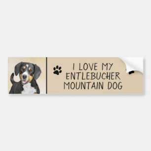 Adesivo Para Carro Pintura de Cachorro de Montanha Entlebucher - Arte