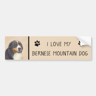 Adesivo Para Carro Pintura De Cão Da Montanha Bernese - Arte Origina
