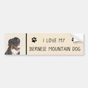 Adesivo Para Carro Pintura De Cão Da Montanha Bernese - Arte Origina