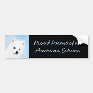 Adesivo Para Carro Pintura de Cão no Esquimó Americano - Arte de C