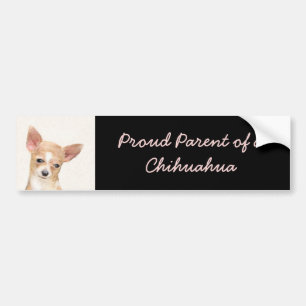 Adesivo Para Carro Pintura de Chihuahua - Arte de Cachorro Original B