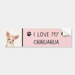 Adesivo Para Carro Pintura de Chihuahua - Arte de Cachorro Original B