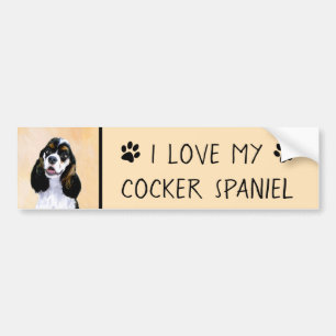 Adesivo Para Carro Pintura De Cocker Spaniel (Partida) - Arte De Cão