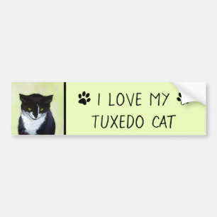Adesivo Para Carro Pintura De Gato Tuxedo - Arte De Gato Original Bon