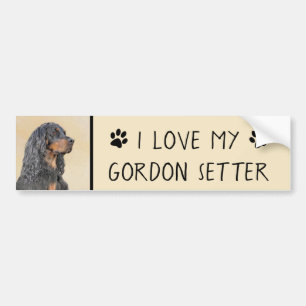 Adesivo Para Carro Pintura de Gordon Setter - Arte de Cachorro Origin