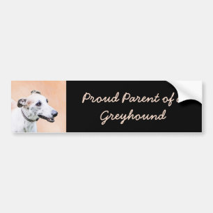 Adesivo Para Carro Pintura de Greyhound - Arte de Cachorro Original