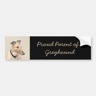 Adesivo Para Carro Pintura de Greyhound - Arte de Cachorro Original