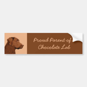 Adesivo Para Carro Pintura de Labrador Retriever (Chocolate) - Arte C