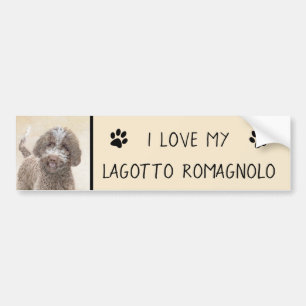 Adesivo Para Carro Pintura De Lagotto Romagnolo - Arte De Cão Origin