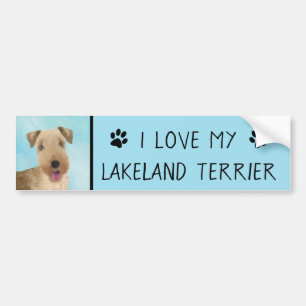 Adesivo Para Carro Pintura de Lakeland Terrier - Arte de Cachorro Ori