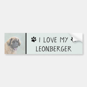 Adesivo Para Carro Pintura de Leonberger - Arte de Cão Original Boni