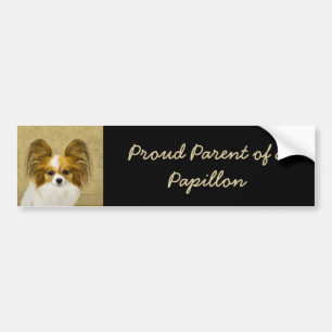 Adesivo Para Carro Pintura de Papillon (Hound Tri) - Arte de Cão Ori