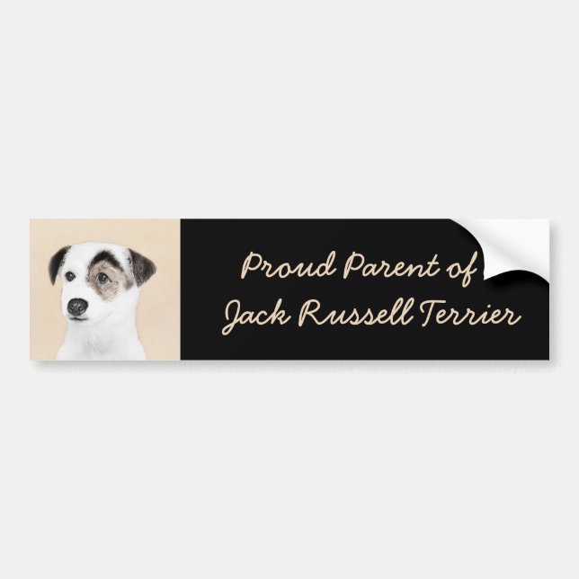 Adesivo Para Carro Pintura de Parson Jack Russell Terrier - Arte Cani (Frente)