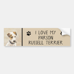 Adesivo Para Carro Pintura de Parson Jack Russell Terrier - Arte Cani