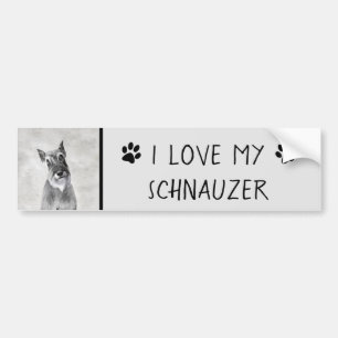 Adesivo Para Carro Pintura de Schnauzer (Giant) - Arte Canina