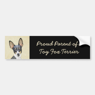 Adesivo Para Carro Pintura de Toy Fox Terrier - Arte de Cachorro Orig