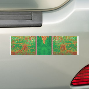 Adesivo Para Carro pintura de um campo verde com uma borda laranja