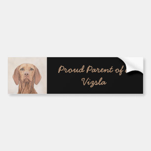 Adesivo Para Carro Pintura de Vizsla - arte original bonito do cão