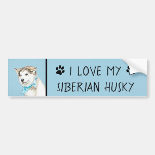 Adesivo Para Carro Pintura do filhote de cachorro do rouco Siberian -