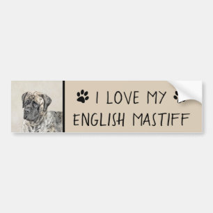 Adesivo Para Carro Pintura do Mastiff Inglês (Brindle) - Arte Canina