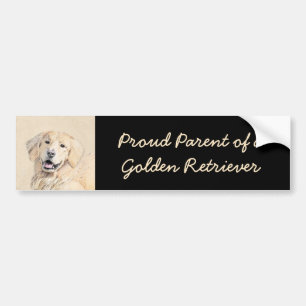 Adesivo Para Carro Pintura do ouro Retriever - Arte Cachorra Original