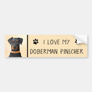 Adesivo Para Carro Pintura Doberman Pinscher Não Cortada Arte Origina