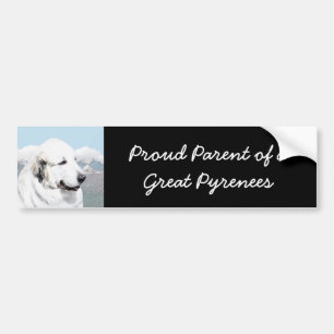 Adesivo Para Carro Pintura dos Pirenéus Excelentes - Arte de Cão Or