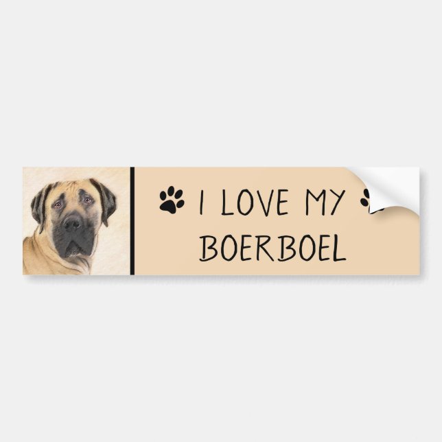 Adesivo Para Carro Pintura em Boerboel - Arte Cachorra Original (Frente)
