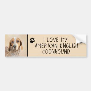 Adesivo Para Carro Pintura em Coonhound Inglês Americano - Arte Cani