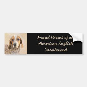 Adesivo Para Carro Pintura em Coonhound Inglês Americano - Arte Cani