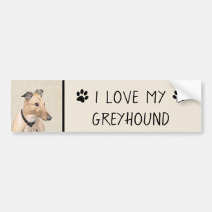 Adesivo Para Carro Pintura em Greyhound - Arte em Cachorro Original