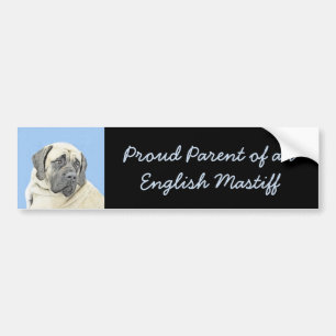 Adesivo Para Carro Pintura em inglês Mastiff (Fawn) - Arte original 
