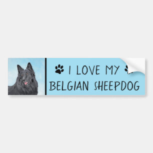 Adesivo Para Carro Pintura em Sheepdog Belga - Arte em Cachorro Origi