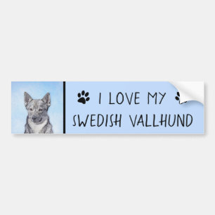 Adesivo Para Carro Pintura em Vallhund, na Suécia - Arte Cachorro Ori