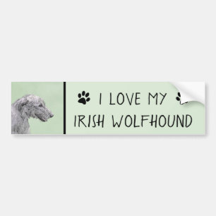 Adesivo Para Carro Pintura em Wolfhound Irlandês - Arte Cão Origina