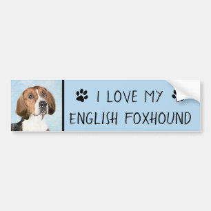 Adesivo Para Carro Pintura Inglesa em Foxhound - Arte Cachorra Origin