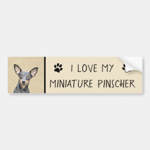 Adesivo Para Carro Pintura Miniatura Pinscher Pintura Cachorra Origin
