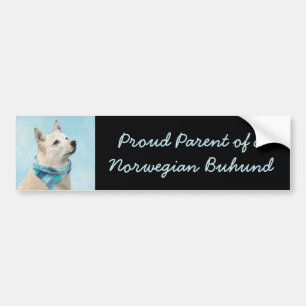 Adesivo Para Carro Pintura Norueguesa De Buhund - Arte De Cachorro Or