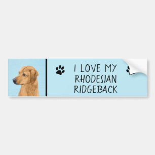 Adesivo Para Carro Pintura Ridgeback da Rodésia - Arte Cão Original