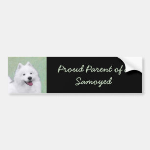 Adesivo Para Carro Pintura Samoyed - Arte Cachorosa Original