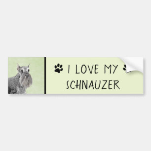 Adesivo Para Carro Pintura Schnauzer (Giant, Standard) - Arte Canina