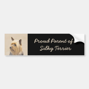 Adesivo Para Carro Pintura Silky Terrier - Arte Cachorro Original Cac