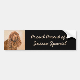 Adesivo Para Carro Pintura Sussex Spaniel - Arte Cachorra Original
