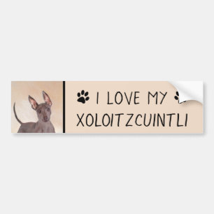 Adesivo Para Carro Pintura Xoloitzcuintli - Arte Cão Original Cute