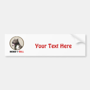 Adesivo Para Carro Pitbull cinzento & branco Incred-eu-Bull