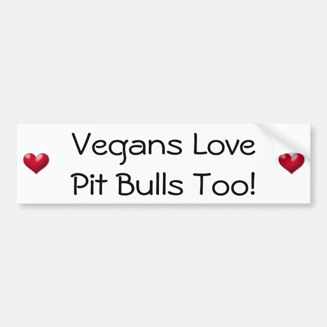 Adesivo Para Carro Pitbull do amor dos Vegans demasiado! Autocolante (Frente)