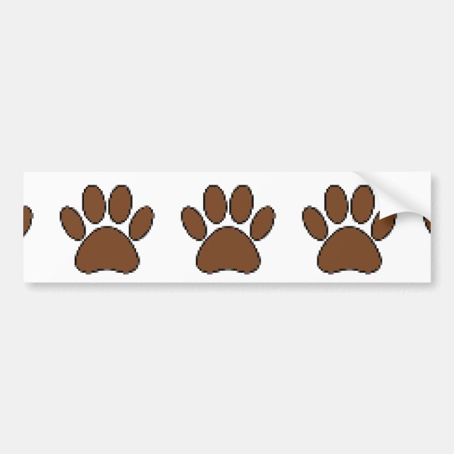 Adesivo Para Carro Pixel Dog Paw Print (Frente)