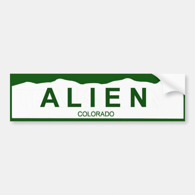 Adesivo Para Carro placa de Colorado nova - ALIENÍGENA (Frente)