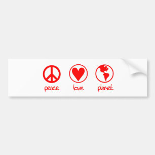 Adesivo Para Carro Planeta do amor da paz - autocolante no vidro